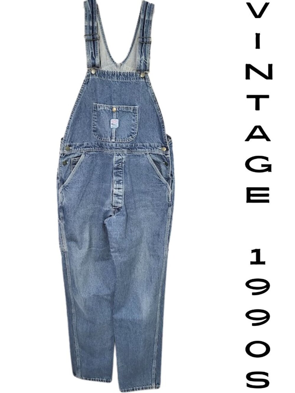 POINTER BRAND Vintage Denim Blue Jean Carpenter Bib Overalls - Men's 36